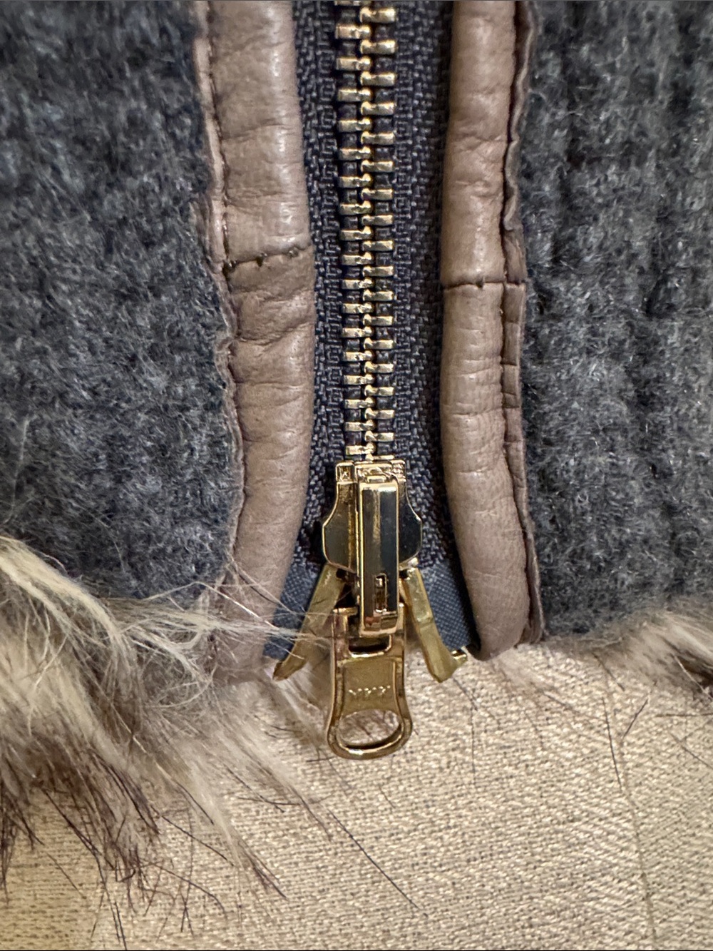 henri bendel Brown Faux Fur & Cashmere Reversible Collar with Tassel Zip Pull - Picture 11 of 14